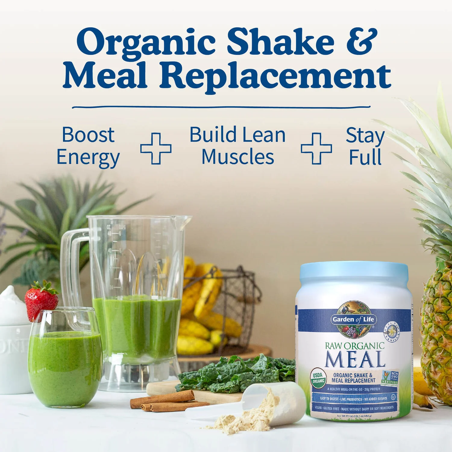 Raw Organic All-In-One Shake - Vanilla - 525g 4 Raw Organic All-In-One Shake - Vanilla - 525g - Image 4