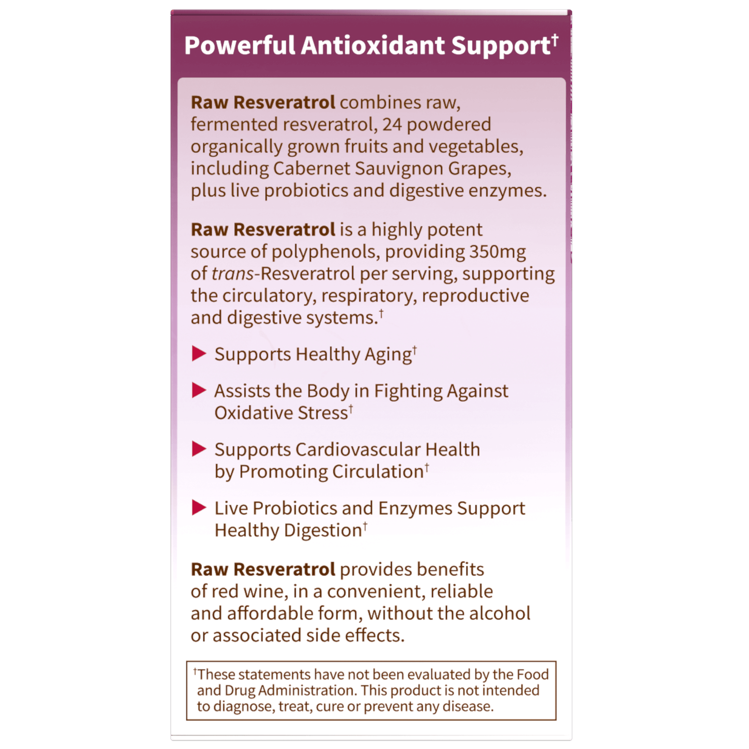 Raw Vegetarian Resveratrol - 60 Capsules 4 Raw Vegetarian Resveratrol - 60 Capsules - Image 4