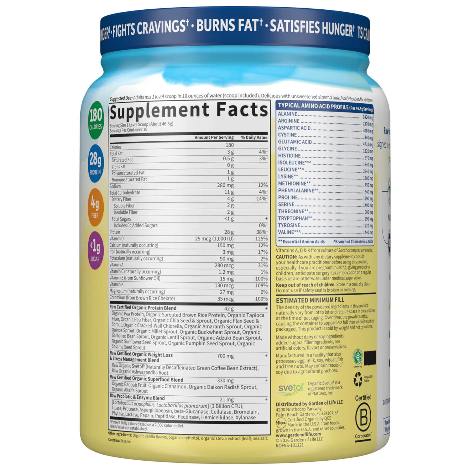 Raw Organic Fit - Vanilla - 465g 2 Raw Organic Fit - Vanilla - 465g - Image 2