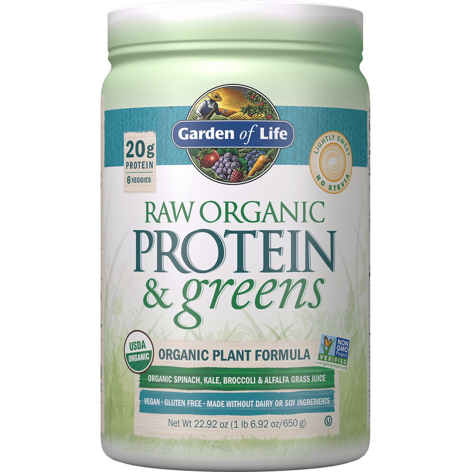 Raw Organic Protein And Greens - Lightly Sweet - 651g 1 Raw Organic Protein And Greens - Lightly Sweet - 651g