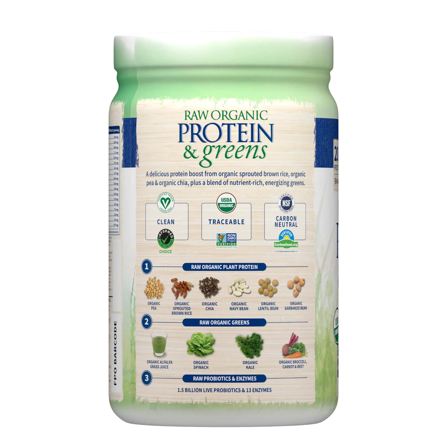 Raw Organic Protein And Greens - Vanilla - 550g 2 Raw Organic Protein And Greens - Vanilla - 550g - Image 2