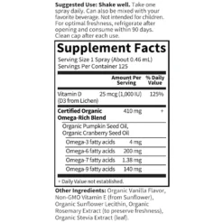 Mykind Organics Vegan D3 Spray - Vanilla - 58ml -Garden Of Life Shop 12370625 1254929124665180