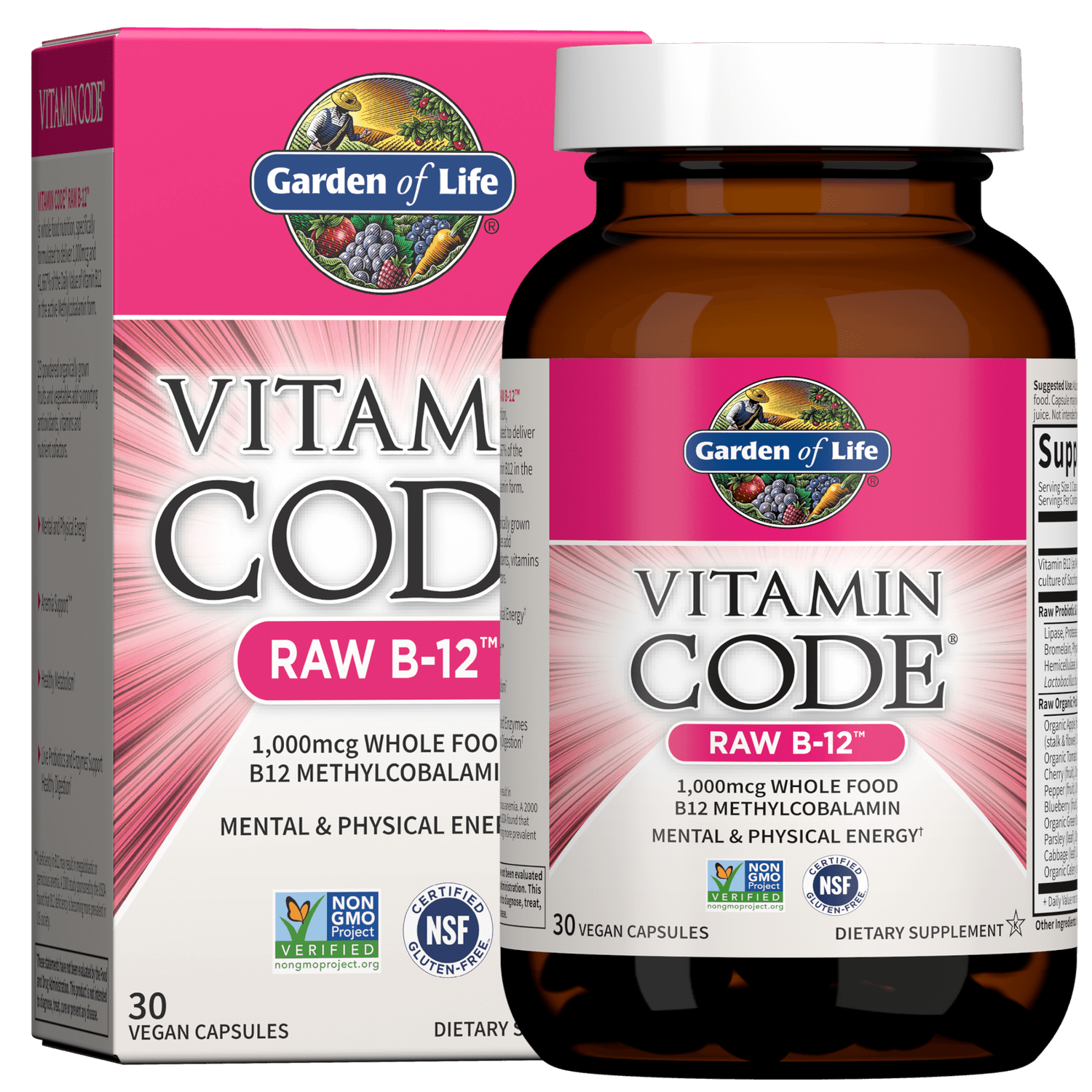 Vitamin Code Raw B-12 - 30 Capsules 2 Vitamin Code Raw B-12 - 30 Capsules - Image 2