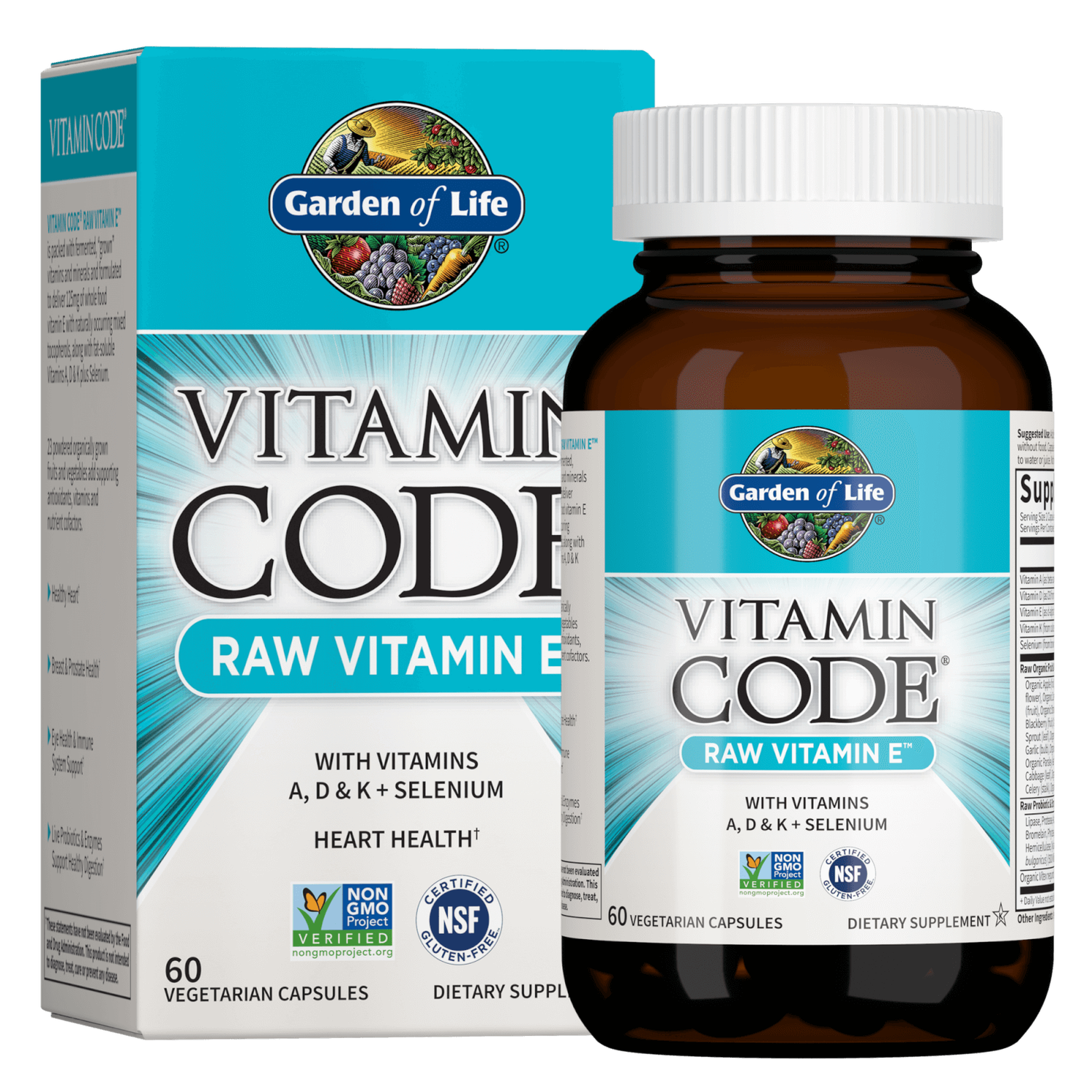 Vitamin Code Raw Vitamin E - 60 Capsules 2 Vitamin Code Raw Vitamin E - 60 Capsules - Image 2