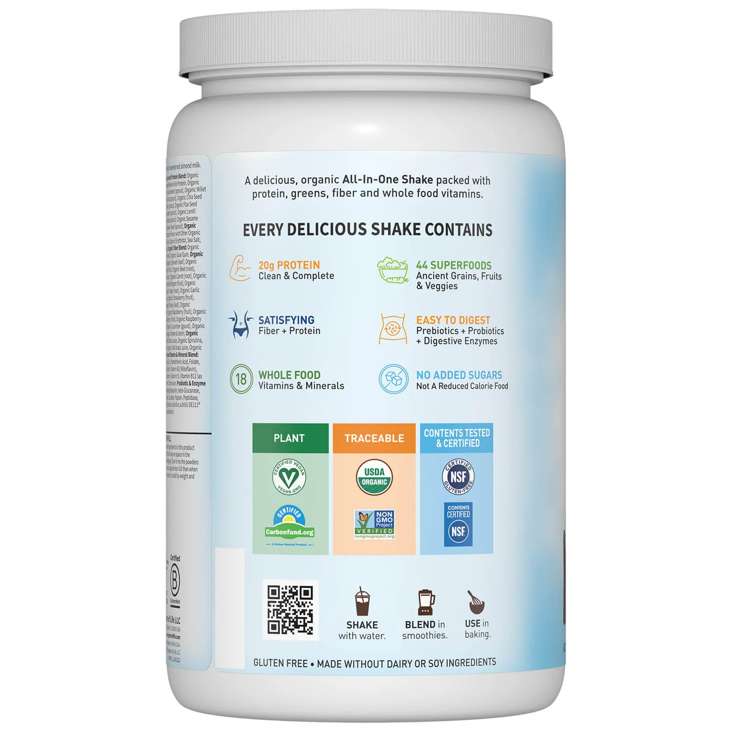 Raw Organic All-In-One Shake - Chocolate - 1078g 2 Raw Organic All-In-One Shake - Chocolate - 1078g - Image 2