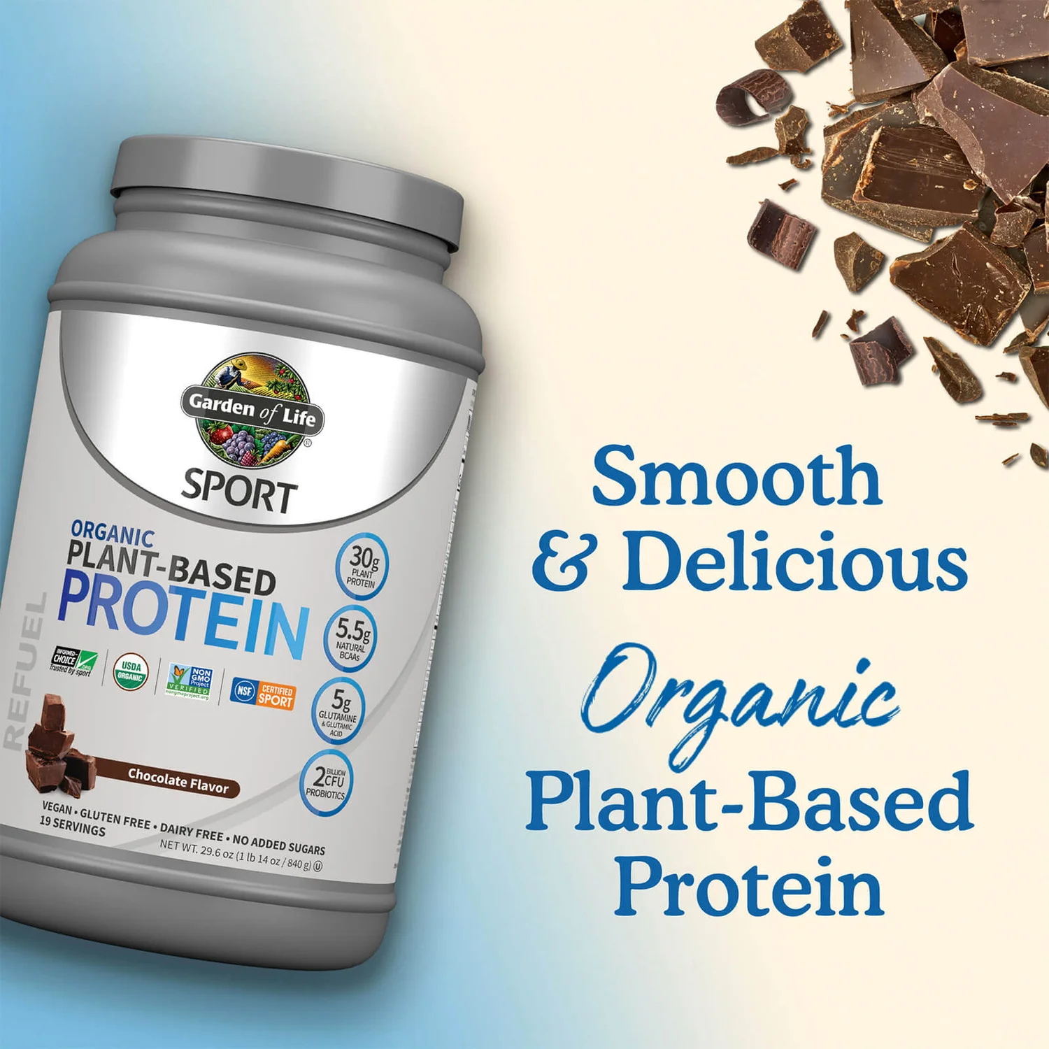 Sport Organic Plant-Based Protein - Chocolate - 840g 4 Sport Organic Plant-Based Protein - Chocolate - 840g - Image 4