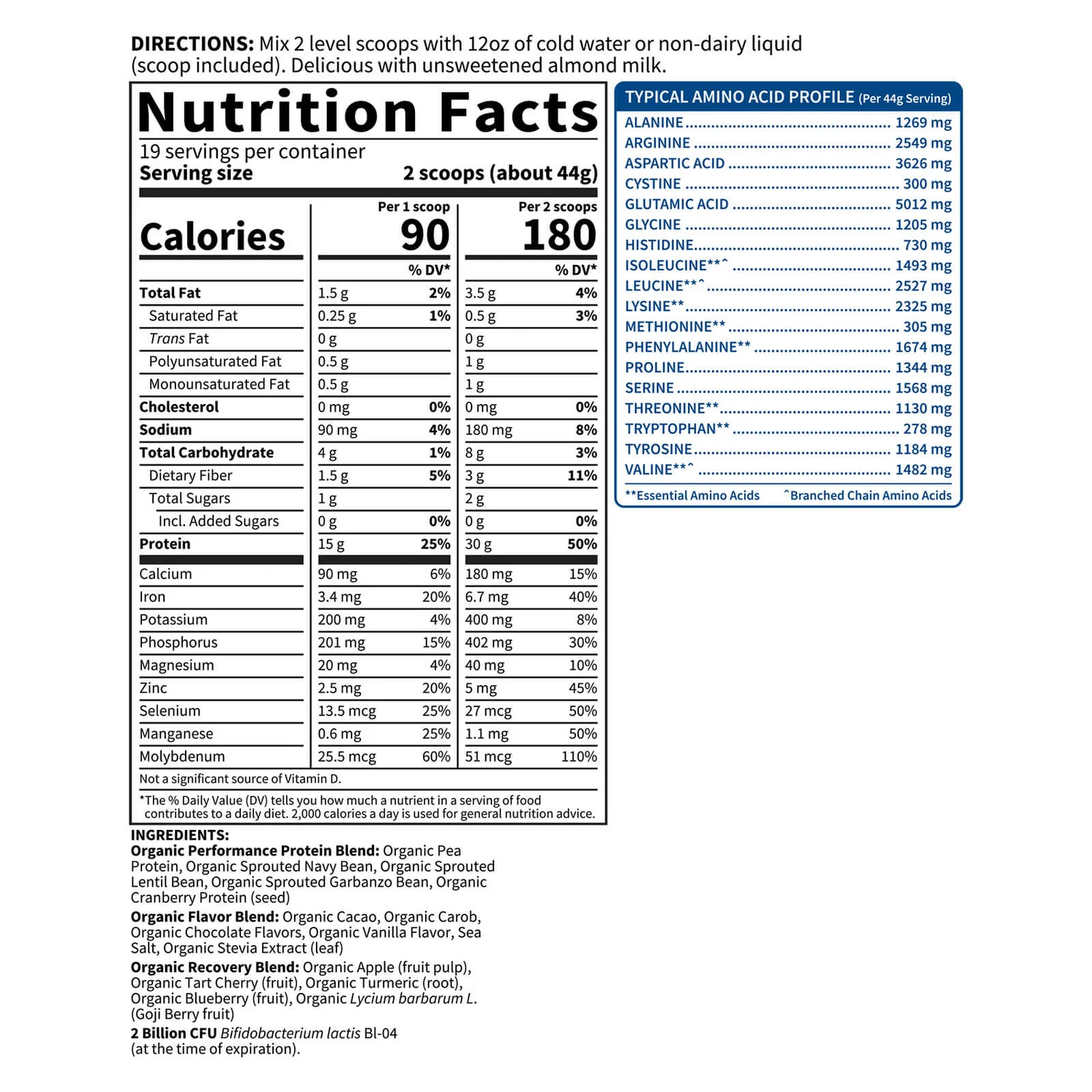 Sport Organic Plant-Based Protein - Chocolate - 840g 3 Sport Organic Plant-Based Protein - Chocolate - 840g - Image 3