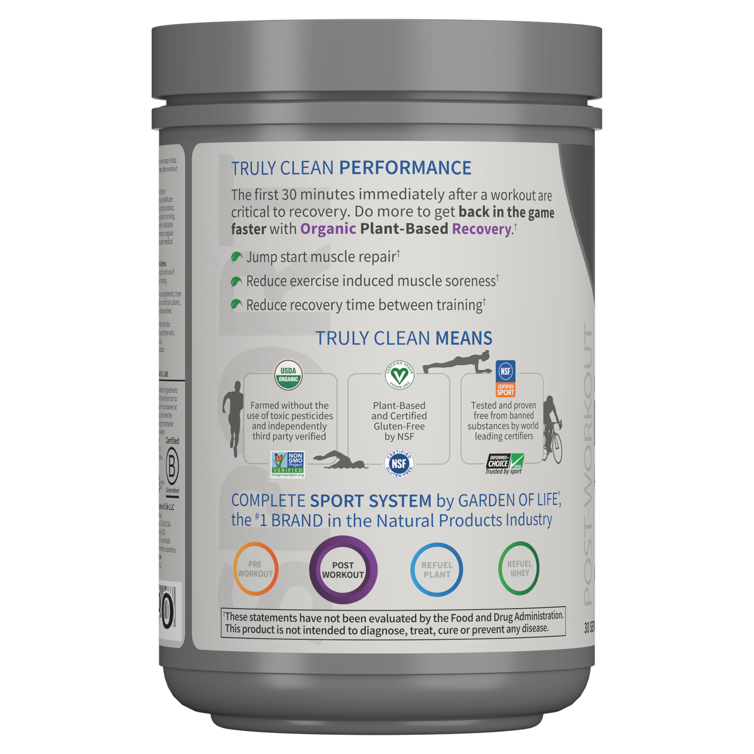 Sport Organic Plant-Based Recovery - Blackberry Lemonade - 446g 2 Sport Organic Plant-Based Recovery - Blackberry Lemonade - 446g - Image 2