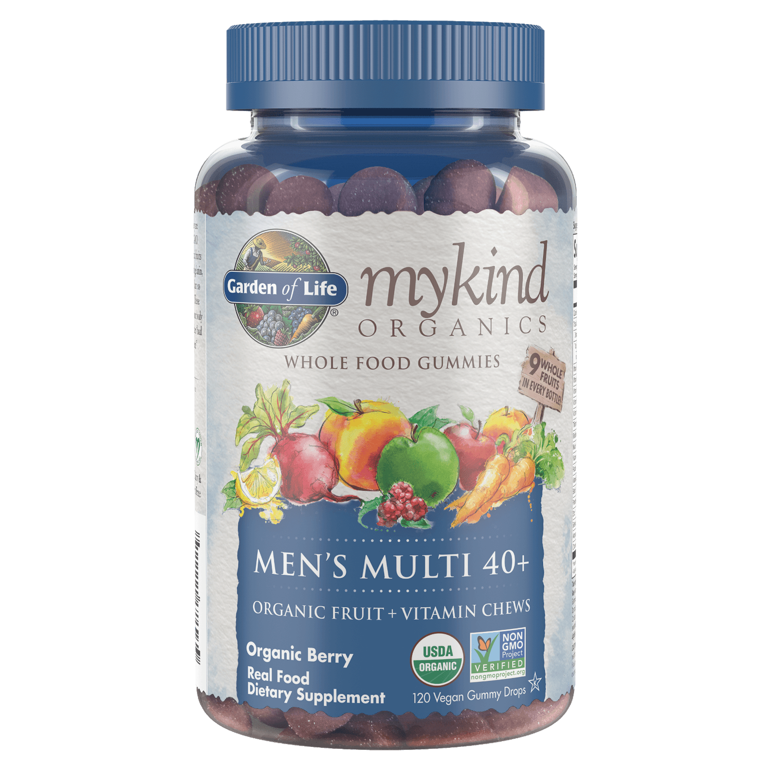 Mykind Organics Men's Multi 40+ Gummies - Berry - 120 Gummies 1 Mykind Organics Men's Multi 40+ Gummies - Berry - 120 Gummies