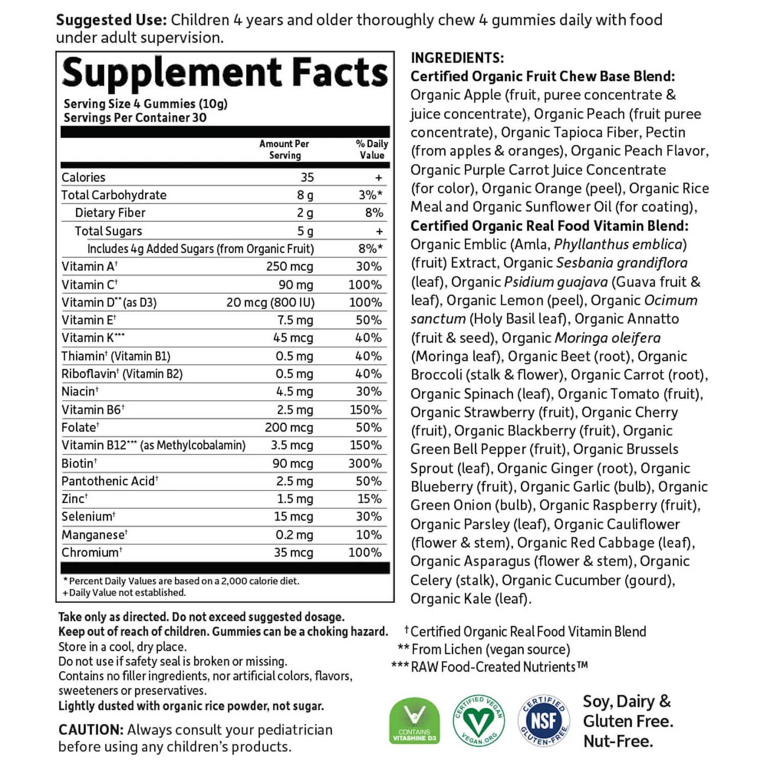 Mykind Organics Kids Multi Gummies - Fruit - 120 Gummies 2 Mykind Organics Kids Multi Gummies - Fruit - 120 Gummies - Image 2