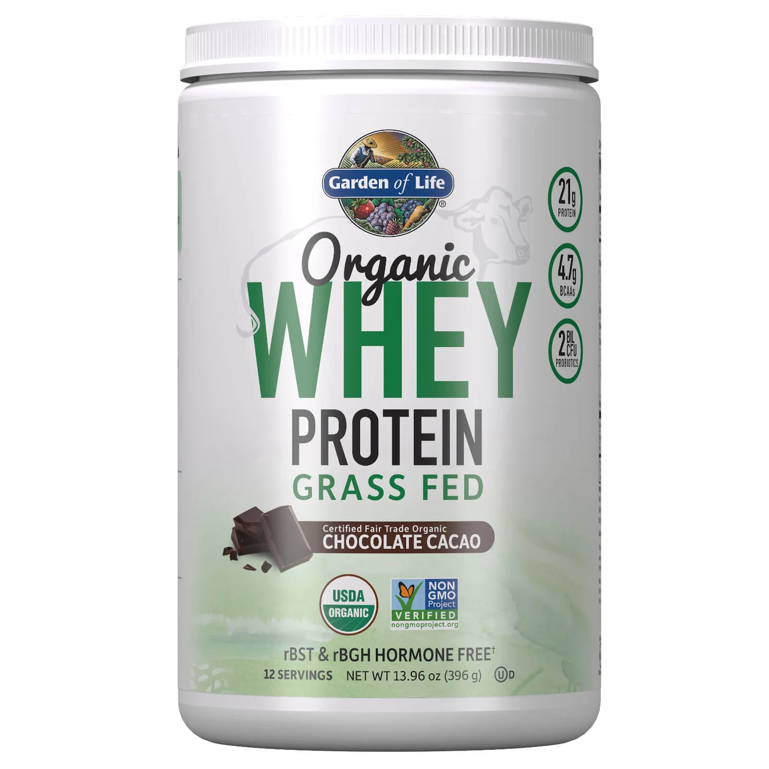 Organic Grass Fed Whey - Chocolate - 396g 1 Organic Grass Fed Whey - Chocolate - 396g