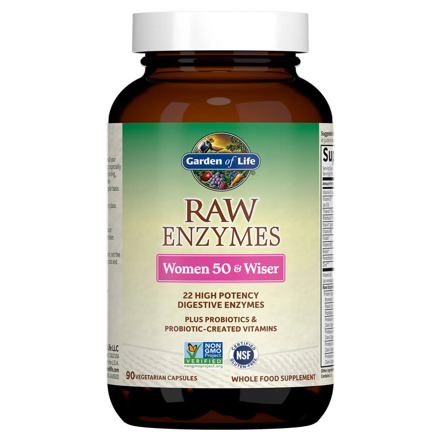Raw Enzymes Women 50+ And Wiser - 90 Capsules 2 Raw Enzymes Women 50+ And Wiser - 90 Capsules - Image 2