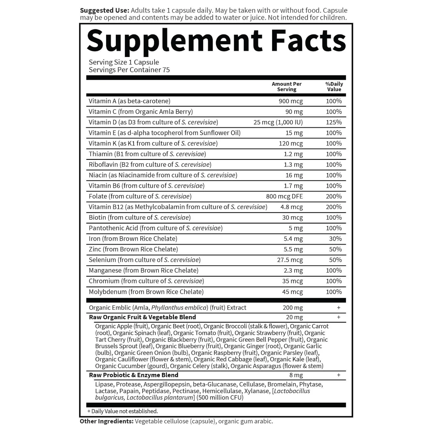 Vitamin Code Raw One For Women - 75 Capsules 3 Vitamin Code Raw One For Women - 75 Capsules - Image 3