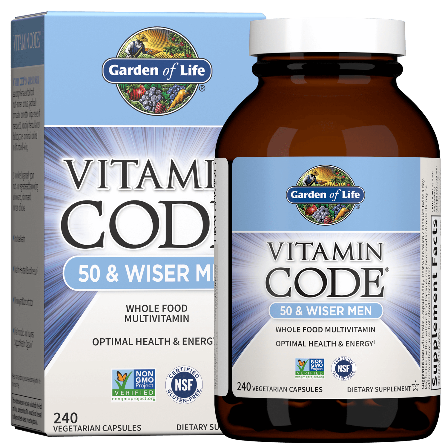 Vitamin Code 50 And Wiser Men 240 Capsules 2 Vitamin Code 50 And Wiser Men 240 Capsules - Image 2