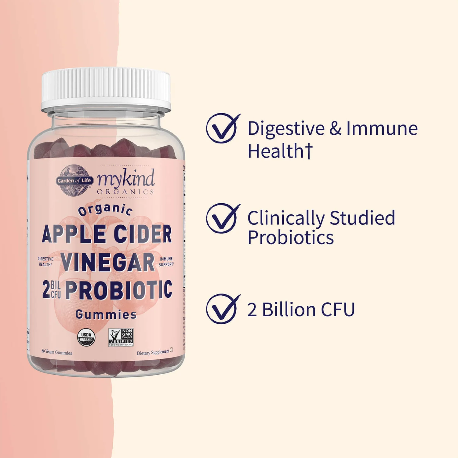 Mykind Organics Apple Cider Vinegar 2 Billions CFU Microbiomes - 60 Gummies 5 Mykind Organics Apple Cider Vinegar 2 Billions CFU Microbiomes - 60 Gummies - Image 5