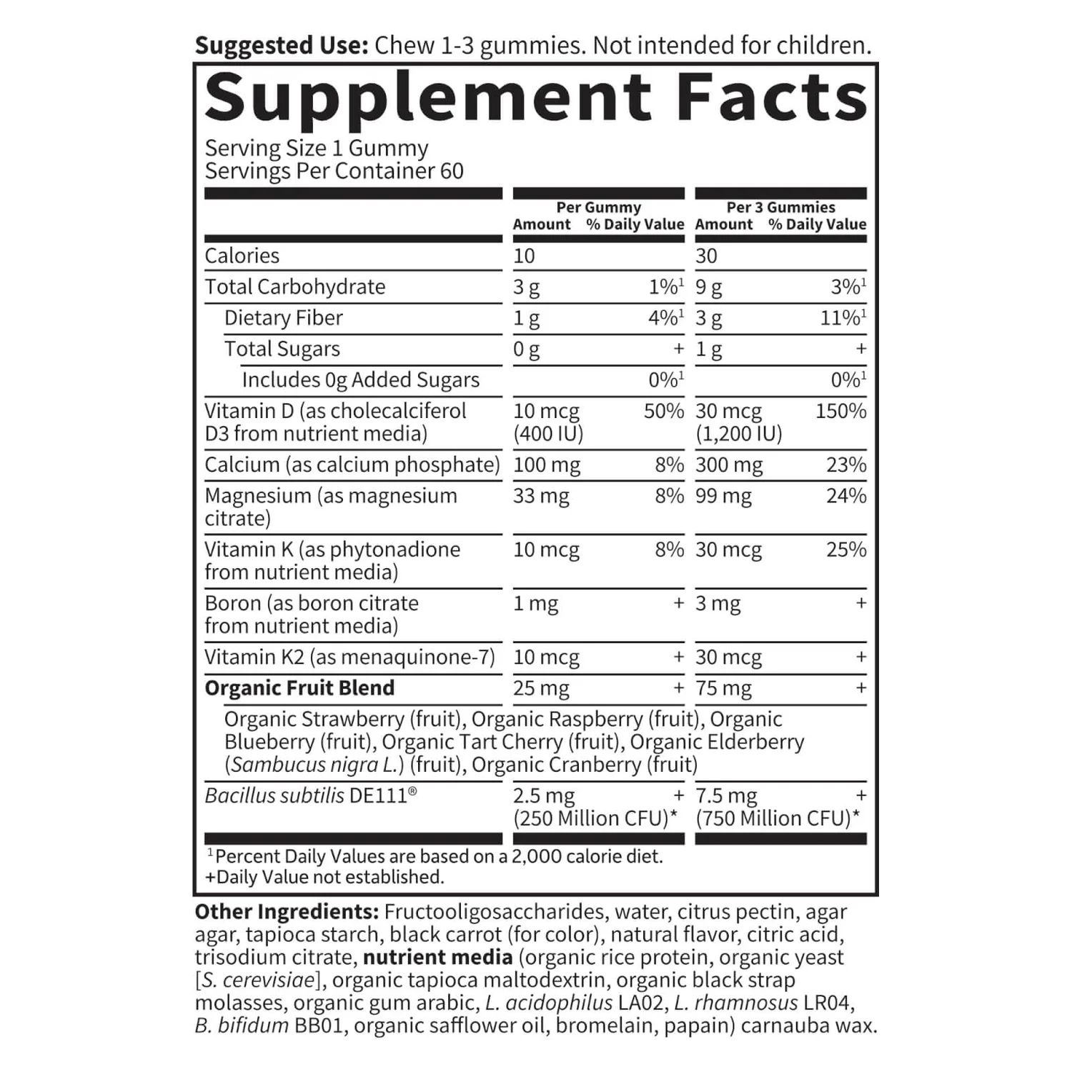 Vitamin Code Calcium & Magnesium Gummies - Raspberry - 60 Gummies 3 Vitamin Code Calcium & Magnesium Gummies - Raspberry - 60 Gummies - Image 3