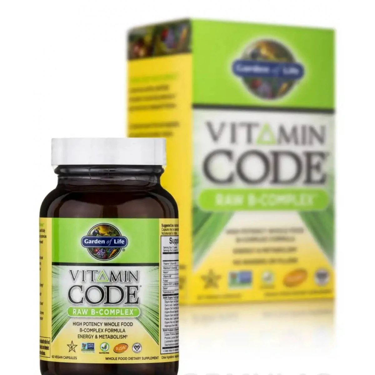 Garden Of Life Vitamin Code - Raw B Complex - 60 Vegan Capsules 1 Garden Of Life Vitamin Code - Raw B Complex - 60 Vegan Capsules