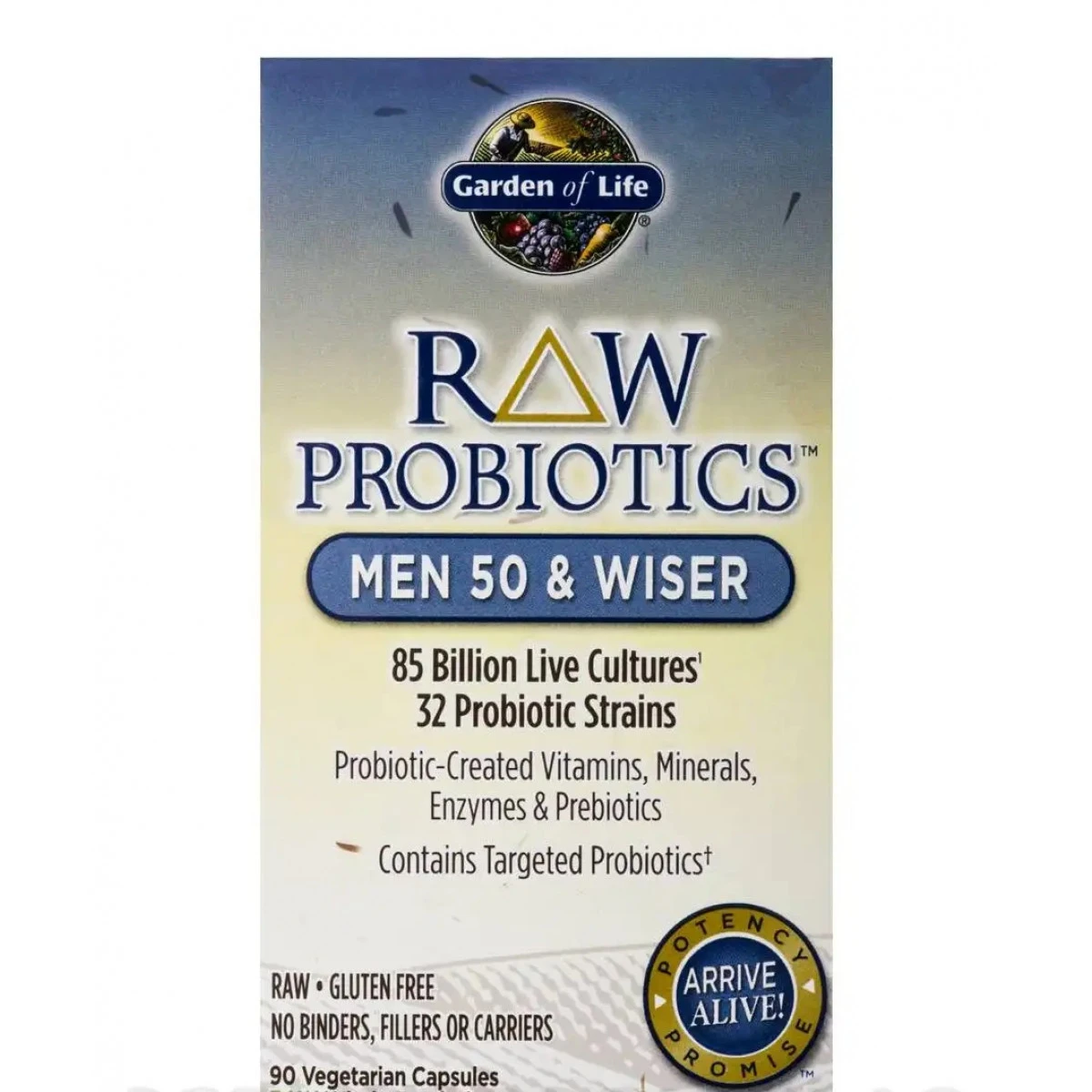 Garden Of Life Raw Probiotics Men 50 & Wiser - 90 Vegetarian Capsules 2 Garden Of Life Raw Probiotics Men 50 & Wiser - 90 Vegetarian Capsules - Image 2