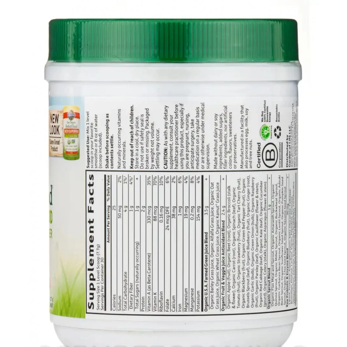 Garden Of Life Raw Organic Perfect Food Green Superfood Powder, Apple Flavor - 8.14 Oz (231 Grams) 2 Garden Of Life Raw Organic Perfect Food Green Superfood Powder, Apple Flavor - 8.14 Oz (231 Grams) - Image 2