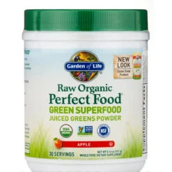 Garden Of Life Raw Organic Perfect Food Green Superfood Powder, Apple Flavor - 8.14 Oz (231 Grams)