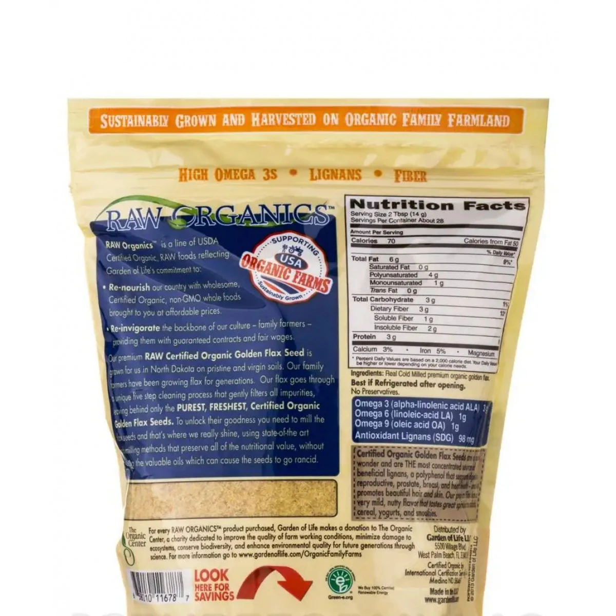 Garden Of Life Organic Ground Flax Seeds - 14 Oz (397 Grams) 2 Garden Of Life Organic Ground Flax Seeds - 14 Oz (397 Grams) - Image 2