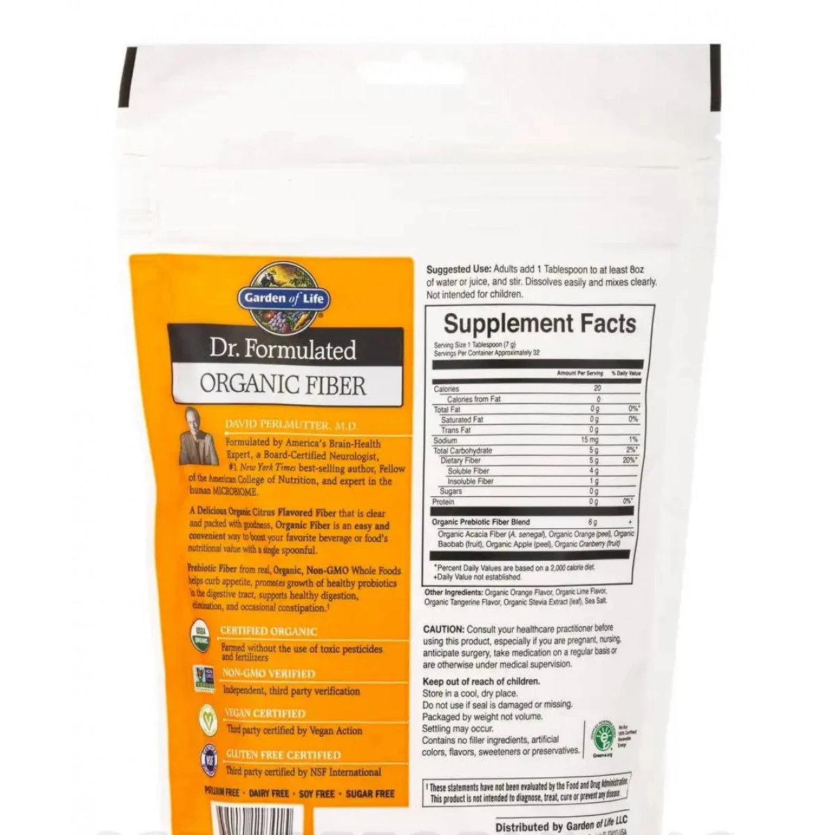Garden Of Life Dr. Formulated Organic Fiber (5g Prebiotic Fiber), Citrus Flavor - 32 Vegan Servings (7.9 Oz) 2 Garden Of Life Dr. Formulated Organic Fiber (5g Prebiotic Fiber), Citrus Flavor - 32 Vegan Servings (7.9 Oz) - Image 2