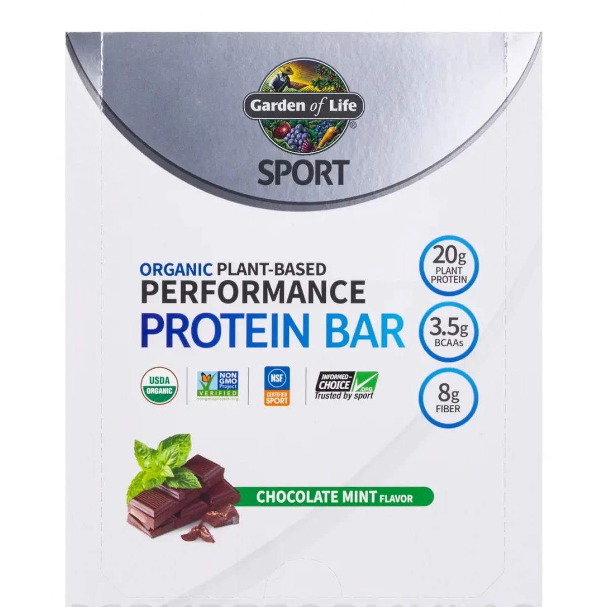 Garden Of Life Sport Organic Plant-Based Performance Protein Bar, Chocolate Mint - Box Of 12 Bars (2.5 Oz / 70 Grams Each) 2 Garden Of Life Sport Organic Plant-Based Performance Protein Bar, Chocolate Mint - Box Of 12 Bars (2.5 Oz / 70 Grams Each) - Image 2