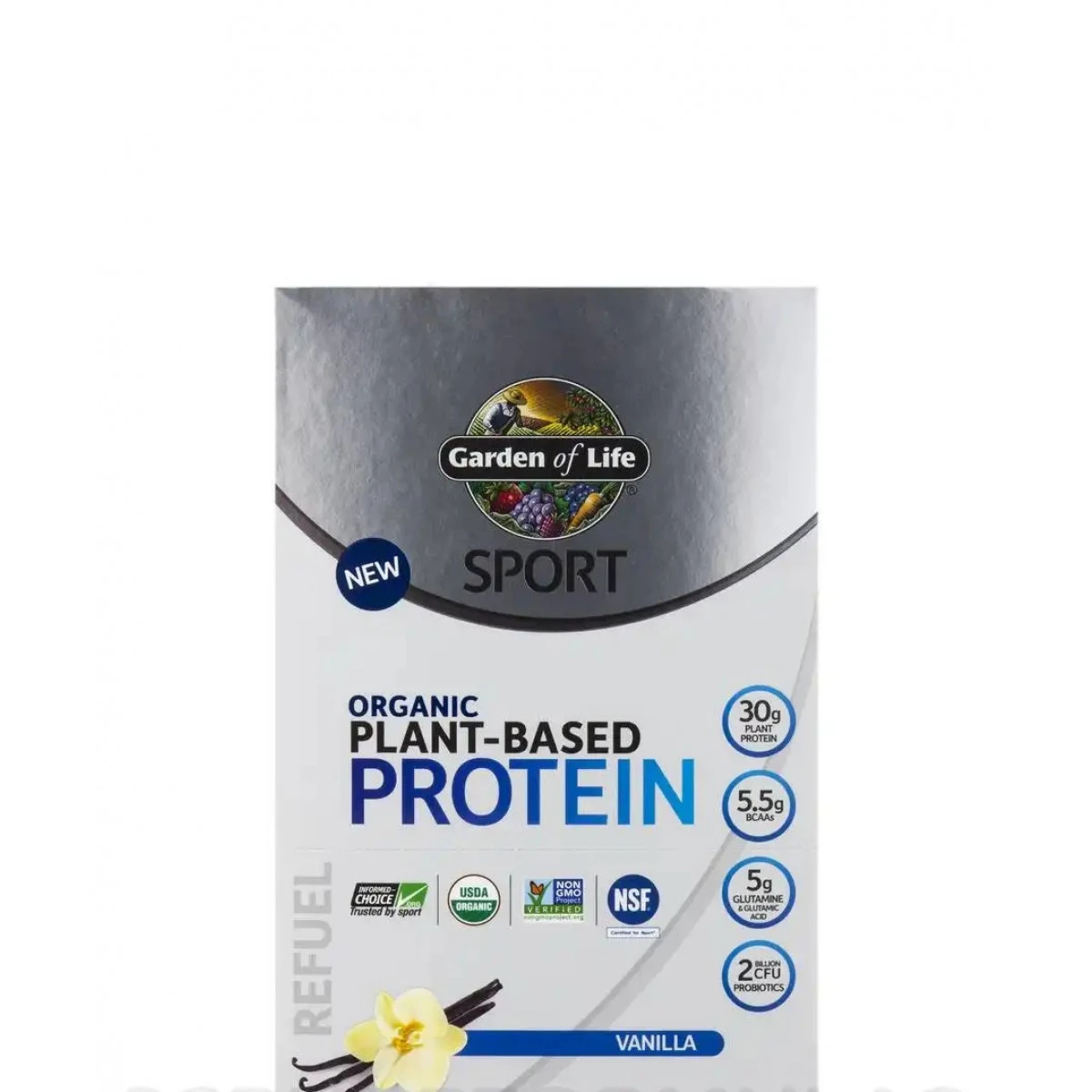 Garden Of Life Sport Organic Plant-Based Protein, Vanilla - Box Of 12 Packets (1.5 Oz / 42 Grams Each) 2 Garden Of Life Sport Organic Plant-Based Protein, Vanilla - Box Of 12 Packets (1.5 Oz / 42 Grams Each) - Image 2