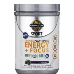 Garden Of Life Sport Organic Plant-Based Energy + Focus, Blackberry - 15.3 Oz (432 Grams)