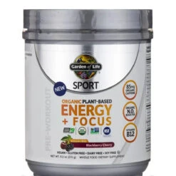 Garden Of Life Sport Organic Plant-Based Energy + Focus, Sugar Free, Blackberry Cherry - 8.1 Oz (231 Grams)