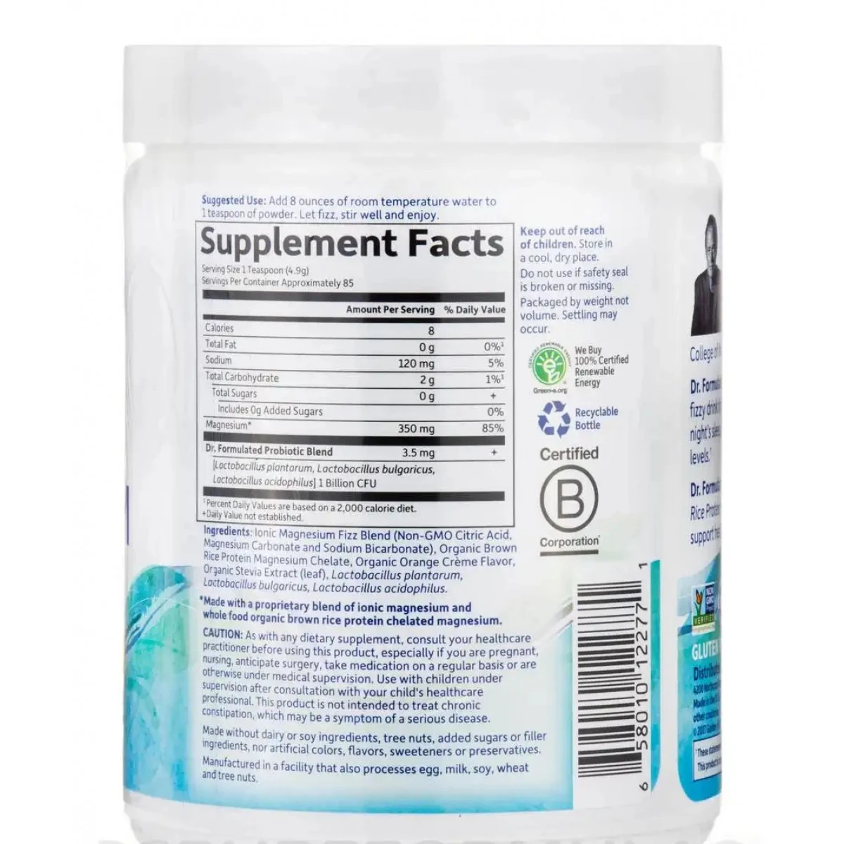 Garden Of Life Dr. Formulated Whole Food Magnesium, Orange Flavor - 14.8 Oz (419.5 Grams) 2 Garden Of Life Dr. Formulated Whole Food Magnesium, Orange Flavor - 14.8 Oz (419.5 Grams) - Image 2