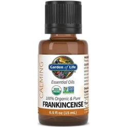 Garden Of Life Essential Oil, Frankincense 0.5 Fl Oz (15 ML), USDA Organic & Pure, Clean, Undiluted & Non-GMO - For Diffuser, Aromatherapy, Meditation, Skincare - Calming, Uplifting, Soothing