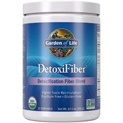 Garden Of Life Organic Unflavored Fiber Powder Detox Blend With Chia, Alfalfa & Barley For Herbal Cleanse, Gut Health Support - Detoxifiber - Non-GMO, Gluten-Free, Psyllium Free, Vegan, 30 Servings