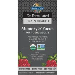 Garden Of Life Brain Health Organic Memory/Focus Young Adults 60 Tablets