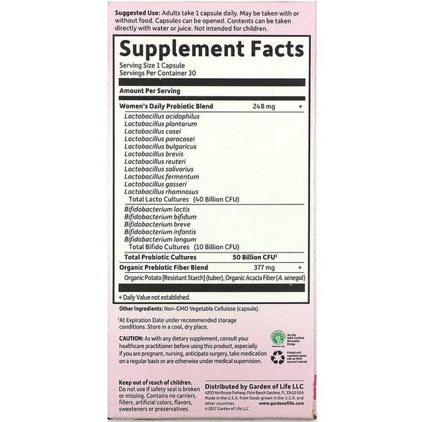 Garden Of Life Dr. Formulated Probiotics Once Daily Women's 50 Billion 30 Pcs 2 Garden Of Life Dr. Formulated Probiotics Once Daily Women's 50 Billion 30 Pcs - Image 2