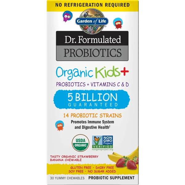 Garden Of Life Dr. Formulated Probiotics Organic Kids Strawberry Banana 1 Garden Of Life Dr. Formulated Probiotics Organic Kids Strawberry Banana