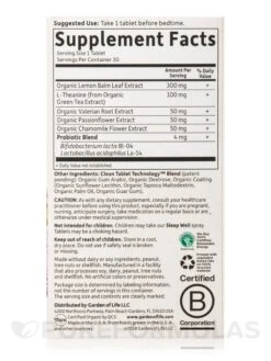 Mykind Organics Sleep Well Rest & Refresh - 30 Vegan Tablets -Garden Of Life Shop images 105