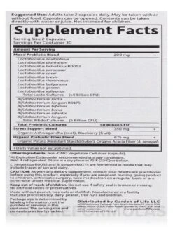 Dr. Formulated Probiotics Mood+ - 60 Vegetarian Capsules -Garden Of Life Shop images 147