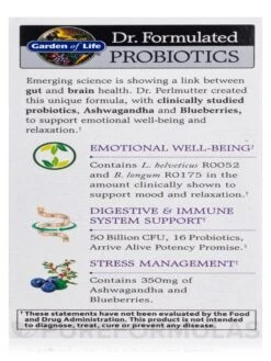 Dr. Formulated Probiotics Mood+ - 60 Vegetarian Capsules -Garden Of Life Shop images 149