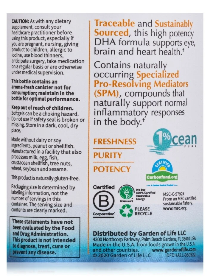 Dr. Formulated DHA 1,000 Mg, Citrus Flavor - 30 Softgels 5 Dr. Formulated DHA 1,000 Mg, Citrus Flavor - 30 Softgels - Image 5