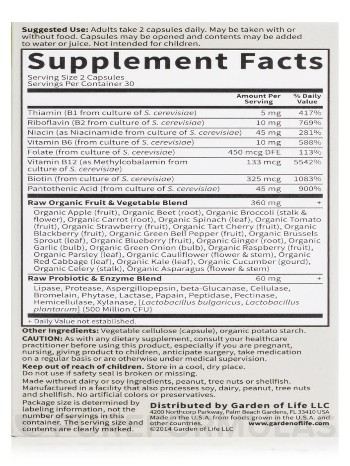 Vitamin Code® - Raw B Complex™ - 60 Vegan Capsules 8 Vitamin Code® - Raw B Complex™ - 60 Vegan Capsules - Image 8