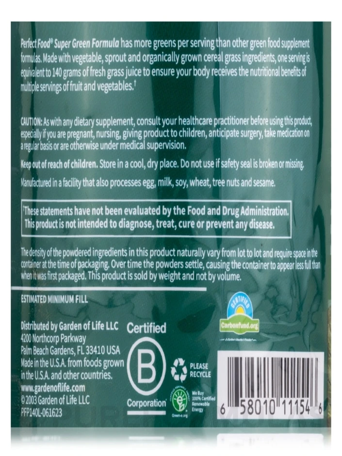 Perfect Food® - Super Green Formula - 4.94 Oz (140 Grams) 5 Perfect Food® - Super Green Formula - 4.94 Oz (140 Grams) - Image 5