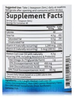 Dr. Formulated Alaskan Cod Liver Oil, Lemon Flavor - 6.76 Fl. Oz (200 Ml) -Garden Of Life Shop images 187