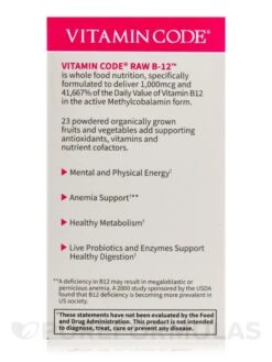 Vitamin Code® - Raw Vitamin B12 - 30 Vegan Capsules -Garden Of Life Shop images 208