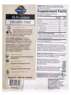 Dr. Formulated Organic Fiber (5g Prebiotic Fiber), Unflavored - 6.8 Oz (192 Grams) -Garden Of Life Shop images 225