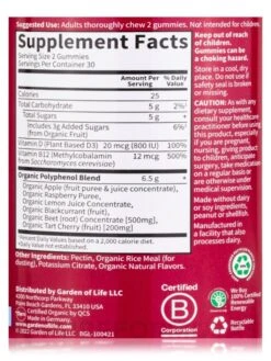 Organic Beet Gummies, Raspberry Flavor - 60 Gummies -Garden Of Life Shop images 229