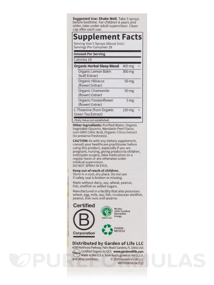 Mykind Organics Sleep Well Rest & Refresh Spray - 2 Fl. Oz (58 Ml) 5 Mykind Organics Sleep Well Rest & Refresh Spray - 2 Fl. Oz (58 Ml) - Image 5