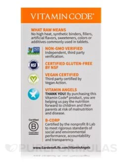 Vitamin Code® - Raw Vitamin C - 60 Vegan Capsules -Garden Of Life Shop images 285