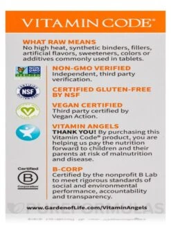 Vitamin Code® - Raw Vitamin C - 60 Vegan Capsules -Garden Of Life Shop images 288