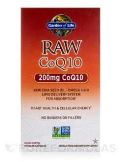 Raw CoQ10 200 Mg - 60 Vegan Capsules -Garden Of Life Shop images 305